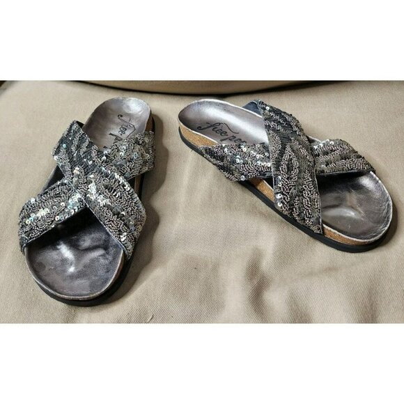 Free People Moon Child Embellished Sandal Women's Shoes Size 37.5 / US 7 - Picture 1 of 7